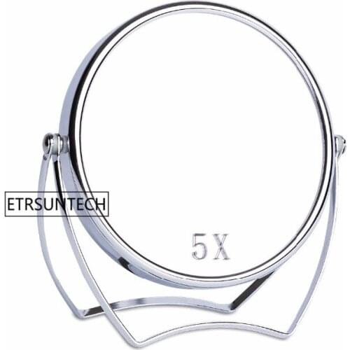 5" 360 Rotation HD 5X Magnifying DoubleMakeup Mirror Home Office Decoration Korea Desktop Standing Cosmetic Dresser Mirror