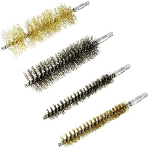 Uxcell M6 Copper Wire Tube Cleaning Brush 10-40mm Diameter for Cleaning Steel Parts Machinery Paint Stains 9 Sizes Metal