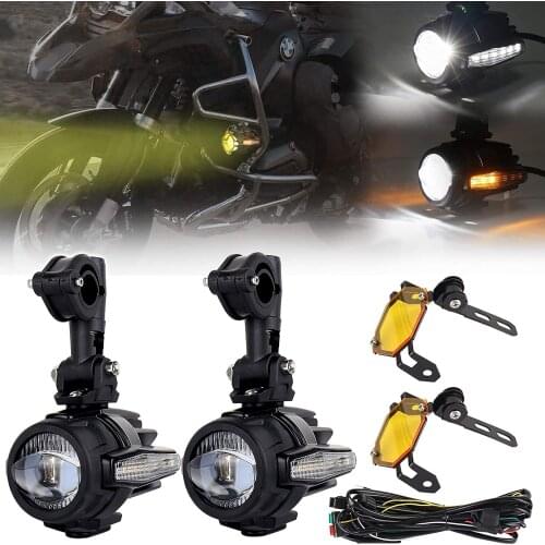 Replacement LED Motorcycle Auxiliary Fog Light Assemble Driving Lamps With DRL Turn Signal Light Brackets for R1200GS/ADV/F800GS