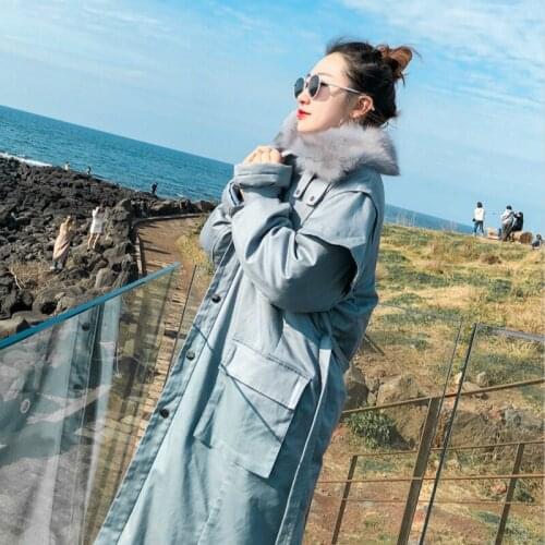 Real Winter 2020 Fox Fur Coat Women Jacket Korean Warm Parka for Womens Clothing Manteau Femme YY929