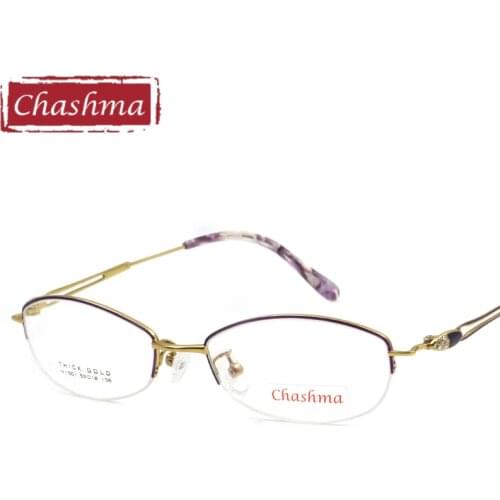 Prescription Glasses Designer Female Frame Lentes Opticos Gafas Quality Alloy Frames Light Eyeglasses Women Semi Rimmed Eyeglass