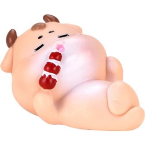 ZOCDOU 1 Piece New Year Ox Zodiac Small Statue Little Figurine Crafts Figure Ornament Miniatures