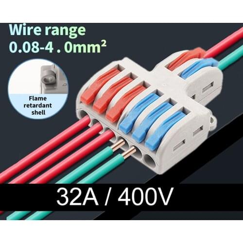 1pcs Mini Fast Wire Connector Terminals Universal Wiring Cable Connector Push-in Conductor Terminal Block DIY 2/5/SPL-42/62