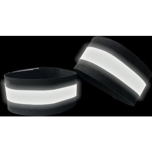 2PCS/Set Adjustable Reflective Safe Band Strap Wrist Leg Ankle Shoulder Warning Belt Bracelet Wristband Night Cycling Running