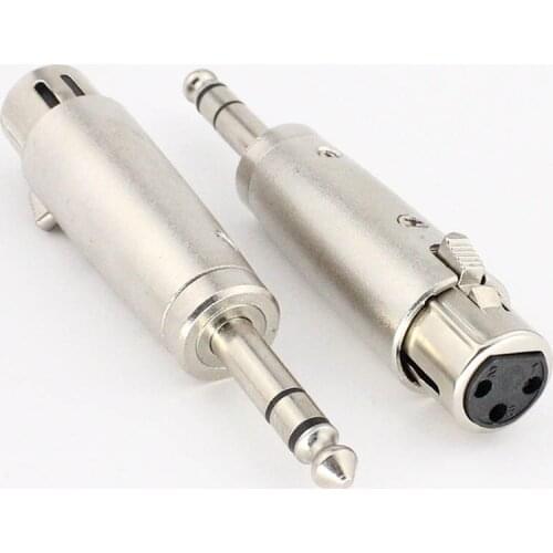 2pcs XLR Connector Plug K3P Three-pin Female Turn 6.5 Double Channel Male Audio Adapter