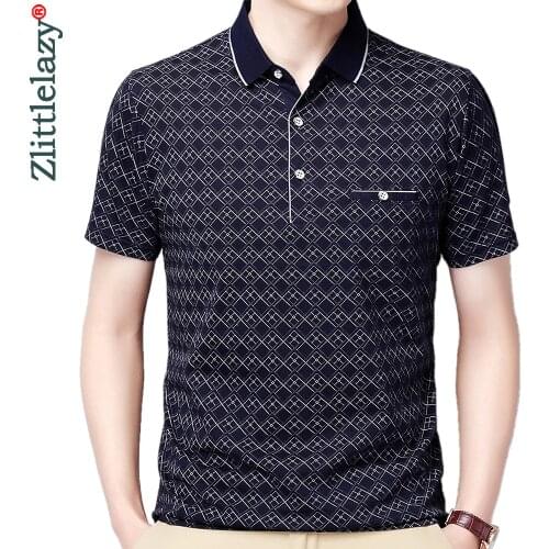 2021 Pocket Short Sleeve Polo Tee Shirt Men Casual Argyle Mens Clothing Polos Shirts Mens Fashion Slim Fit Poloshirt Tops 9090