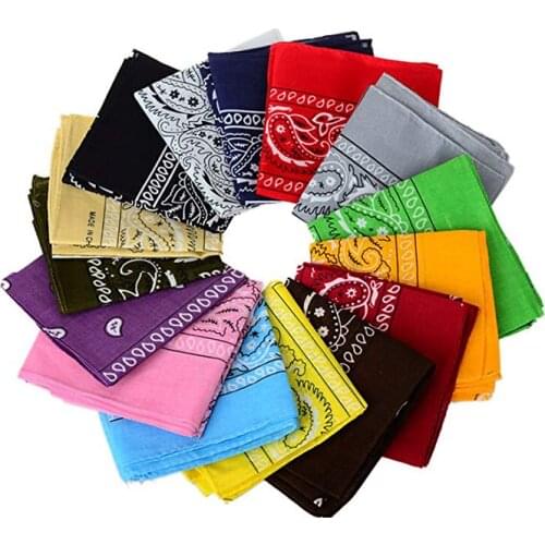 6pcs Fashion Women Cotton Bandana Scarf Square Female Bandanas 55cm Headwear Rock Girls Head Scarf Headbands Hair Accessories