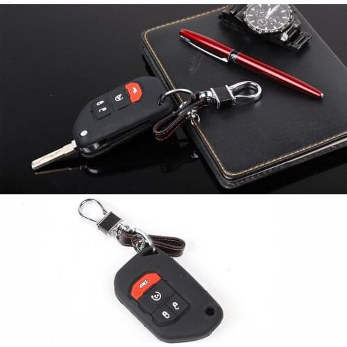 Car Keyless Entry Remote Key Fob Key Silicone Cover forJee Wrangler JL 2018-19