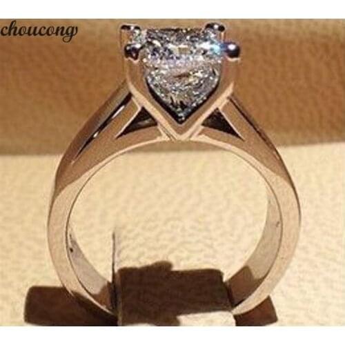 Choucong Hollow Ring 925 sterling Silver Princess cut AAAAA Zircon cz Engagement Wedding Band Rings For Women Bridal Jewelry