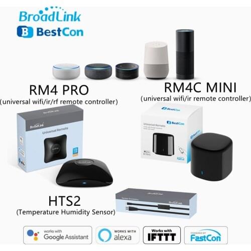 Broadlink Bestcon RM4 Pro Rm4C Mini Smart home Universal WiFI Remote Controller HTS2 Temperature Humidity sensor For iOS Android