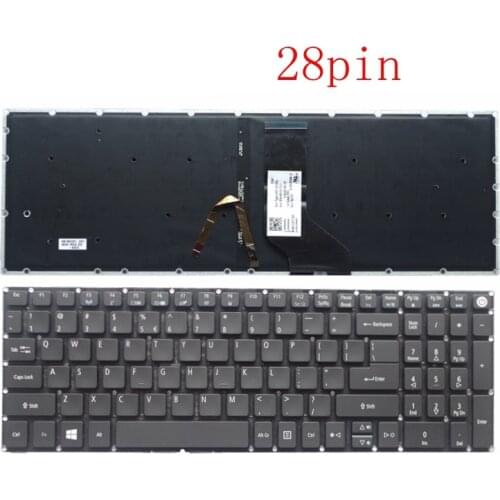 New for Acer Aspire 5 A515-51 A515-51G A517 A517-51-5832 A517-51G A517-51G-52LB Keyboard English US backlit backlight 28 pin