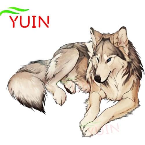 Personality Lying Wolf Car Sticker Fashion PVC Window Decoration Accessories Motorcycle Waterproof High Quality Decal 13*11cm