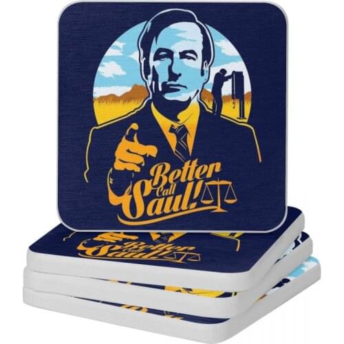 Better Call Saul Diatomite Square Round Coaster Water Absorption Cup Bonsai Mat Soap Toothbrush Pad Wholesale 10x10cm