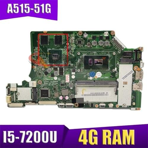C5V01 LA-E892P For ACER A515-51G A315-53G A615-51G A615-51 Laptop Motherboard W/ I5-7200U N16S-GTR-S-A2 MX150 2G 4G RAM DDR4