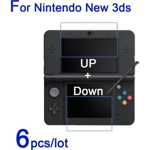 Soft Phone LCD Screen Protector Cover Clear/Matte/Nano Explosion-Proof Protective Films for Nintendo New 3ds (3pcs UP+3pcs Down)
