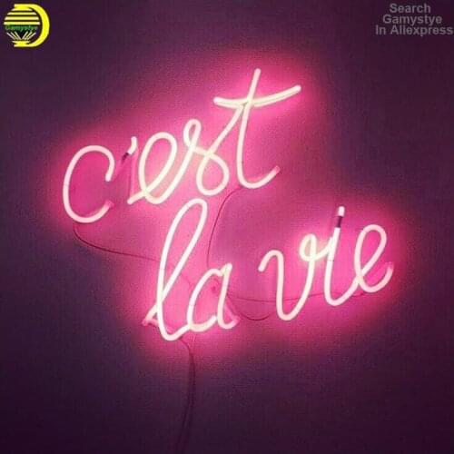 Neon Sign Light 10Kv For La Vie Life So Cool Enjoy Today Iconic Sign Room Decor Sleep Late Vibe Lovely Aesthetic Neon Light Wall
