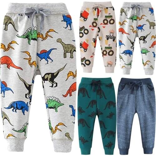 2020 new Baby Boys cute cartoon pant Jogger Pants Dinosaur Car Animal Print Drawstring Elastic Sweatpants quality pants