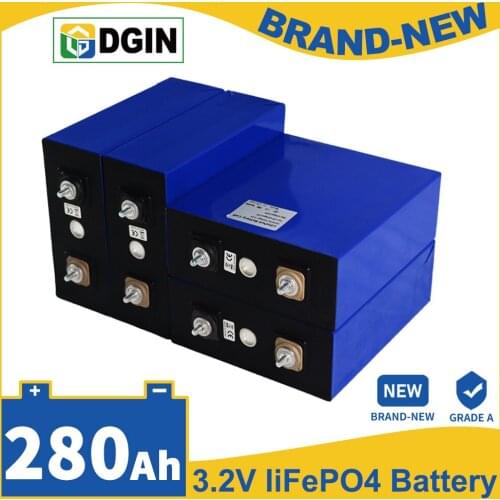 3.2V 4PCS 280AH Brand New Lithium Iron Phosphate Lifepo4 Can DIY Pack For Home Solar Energy Storage System With BusBars Screws