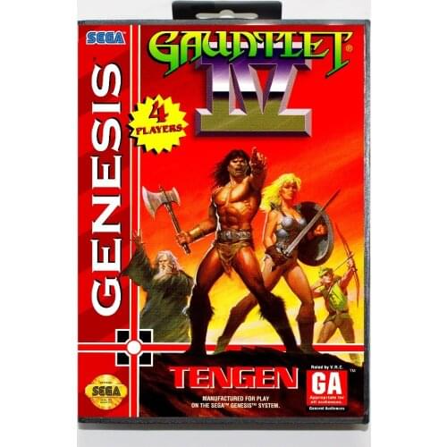 New 16 bit MD game card - gauntlet 4 with Retail box For Sega genesis system