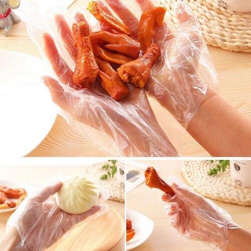 50/100 Pcs Food Grade Plastic Disposable Gloves For Kitchen Cleaning Restaurant Dishwashing Gloves Fruit Vegetable Z0R3