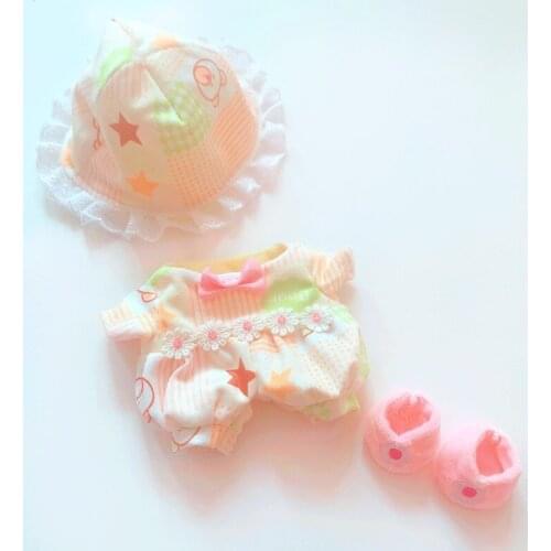 Plush Toy Clothing Toy Baby Wear Lace Hat Jumpsuit 20cm Doll Clothes Star Doll Dress Love Bean Dolls Accessory Christmas Gifts