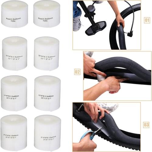 2 Rolls Bike Tire Liner Anti-Puncture Bicycle Inner Tube Protector Mountain Bike Tyre Liner Puncture Proof Tape Belt