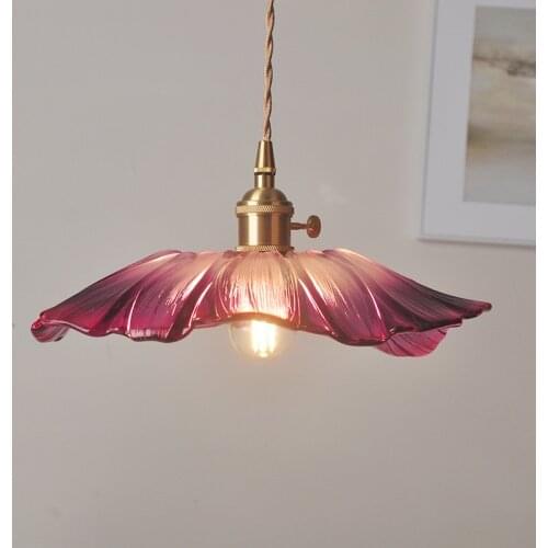 Modern glass Pendant Lamp Japanese Brass hanglamp Bar Aisle Corridor Porch Balcony Corridor Flower Shape pendant nordic lamps