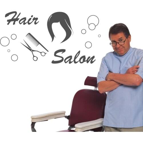 Hair salon Creative Design Wall Sticker Decal Hair Salon Sticker Haircut Room Wall art Decoration A00462