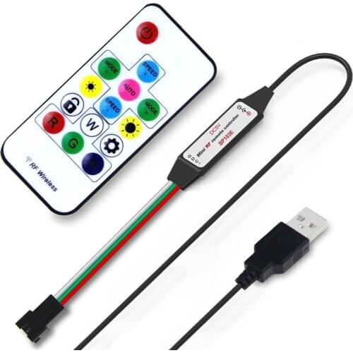 14key RF USB WS2812B Controller magic Dimmer controller for DC5V WS2812 LED Pixel Strip Light Module light with 3pin Connector