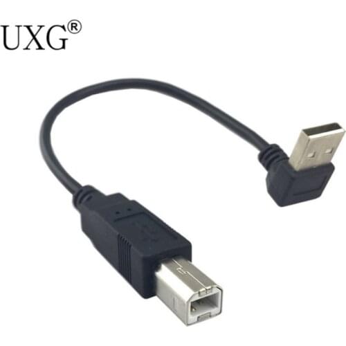 Down Angled 90 Degree USB 2.0 Male to B Type Male Cable for Printer Scanner Hard Disk 20cm