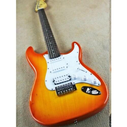 High quality FDST-1085 CS color solid body white pickguard electric guitar, Free shipping