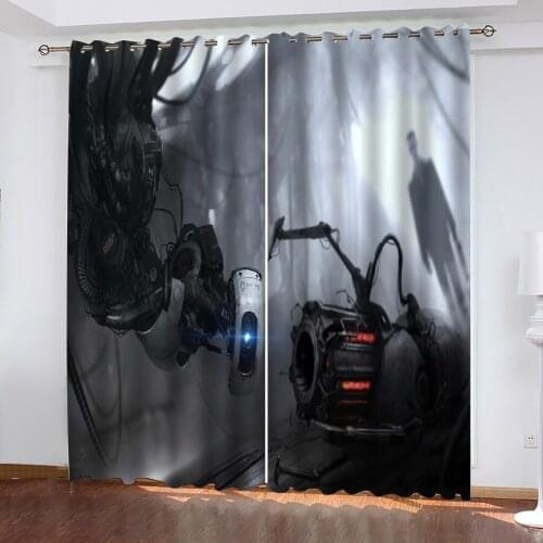 Custom curtains 3D Curtain Printing Blockout Off-white machinery Photo Drapes Fabric For Room Bedroom Window Décor