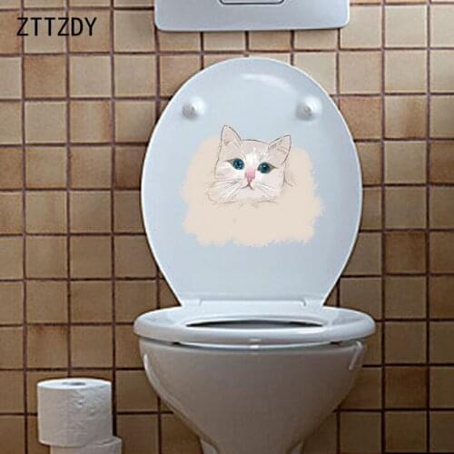 ZTTZDY 23.5*19.9CM Animal Cat Living Room Toilet Sticker Decal Home Wall Decor Art T3-0353