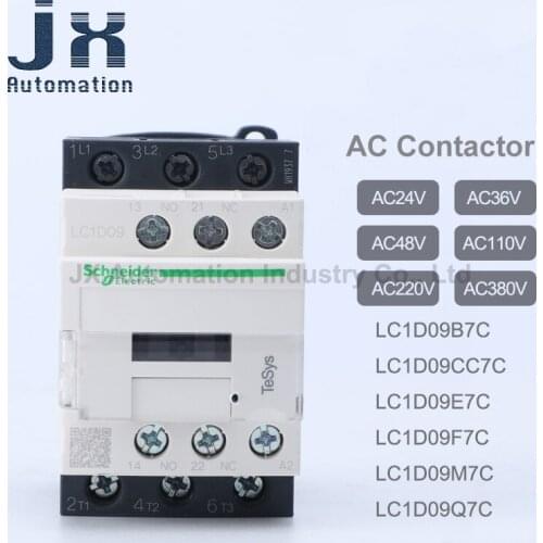 100% Original Schneider LC1D Series Three-pole AC Contactor 9A 220V 50/60Hz LC1D09M7C LC1D09B7C LC1D09CC7C