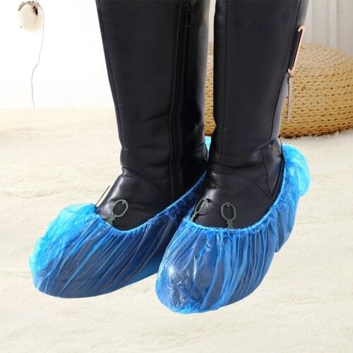 100pcs Disposable Shoes Cover Waterproof Home Outdoor Rainy Clear Sanitary Over Shoes Eco-friendly Protection Boot Covers Blue