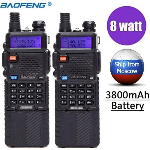 2PCS Baofeng UV-5R 8W High Power Version 10km Long Rang Two Way Radio VHF UHF Dual Band UV 5R Portable Radio UV5R Walkie Talkie
