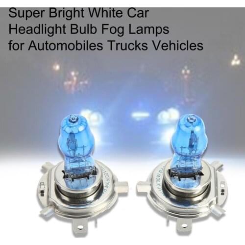 2Pcs H4 12V 100/90W 6000K Super Bright White Car Halogen Lights for Automobiles Trucks Vehicles