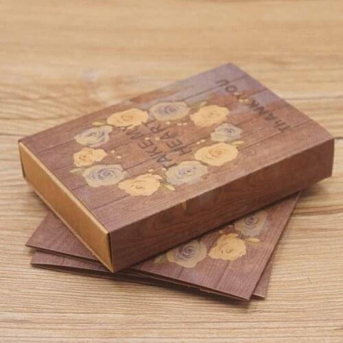 2019 New style Jewelry display and carrying Kraft&paper box handmade DIY Feather pattern necklace&earring box 11.5cm*8cm*2cm