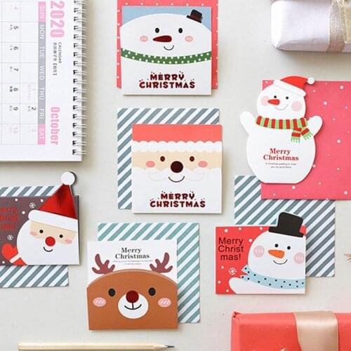 24/20/16 Pcs/lot Christmas Greeting Card Kids Mini Christmas Blessing Greeting Cards Envelope New Year Postcard Gift Xmas Party