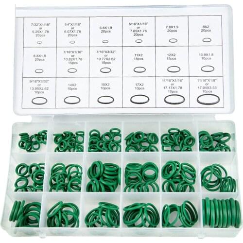 270Pcs 18 Sizes Air Conditioning HNBR O Rings Car Auto Repair Tools Rubber Air Conditioning Refrigerant Ring Sets Car Tools