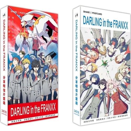 340 Pcs/Set DARLING in the FRANXX DITF Large Postcard DIY Cartoon Greeting Cards Message Card Anime Around