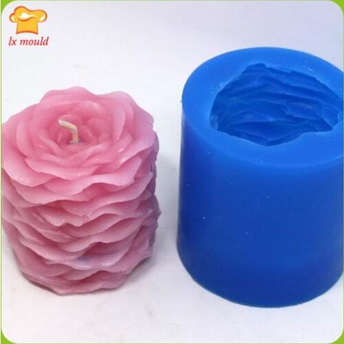 Double Rose Silicone Mold Wedding Soap Petals Candle Mould Valentines Day Gift
