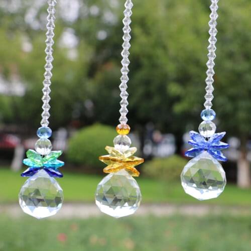 1PCS Crystal Suncatcher Ball Chandelier Prisms Pendants Parts Rainbow Maker Hanging Drop Home Ornament Garden Suncatchers