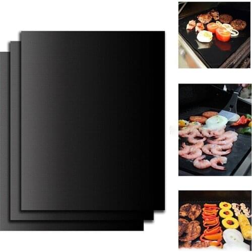 Barbecue Mat 40x33 0.25mm BBQ Grill Oven Mats Set Non-stick Baking Mats - Works on Gas Charcoal Electric Grill and More
