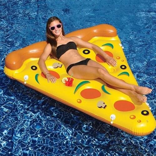 Inflatable Swimming Ring Giant Pool Pizza Slice Pool Float For Adults Children Flamingo Swimming Ring Water Mattress Pool Toys