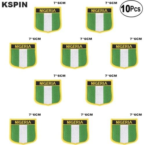 Nigeria Flag Embroidery Patches Iron on Saw on Transfer patches Sewing Applications for Clothes in Home&Garden
