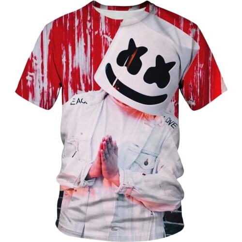 2021 New Funny New 3D T-shirts With Marshmallow Cartoons, Funny Angel and Devil Couple Hip Hop T-shirts Flashing