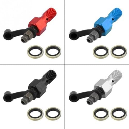 New M10x1.25mm Aluminum Motorcycle Brake Master Cylinder Caliper Bleed Screw Nipple Banjo Bolt + Dust Cap