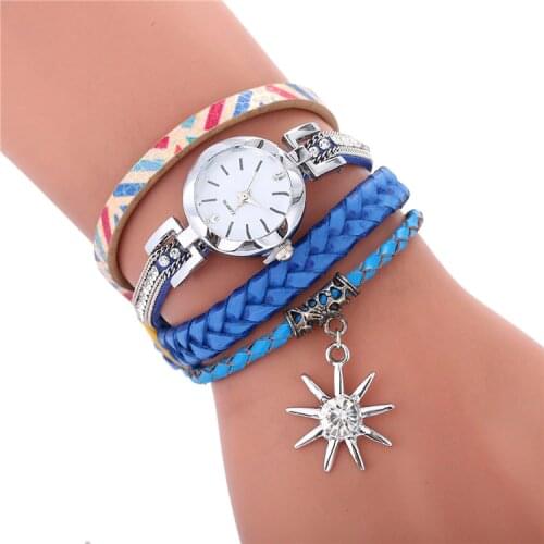 Wholesale Women Fashion Women Wristwatch Weave Hand Strap Starfish Pendant Retro Quartz Watch