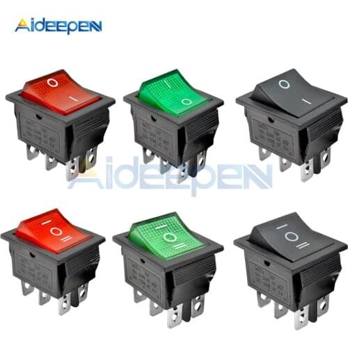 1PCS KCD4 Rocker Switch Power Switch 2 position/3 position 6 Pins Electrical equipment With Light Switch 16A 250VAC/ 20A 125VAC